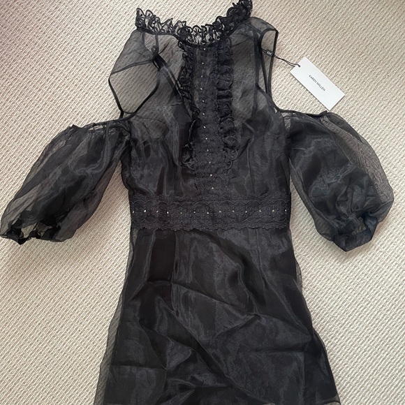 Organza Lace Cold Shoulder Dress - Picture 3 of 3